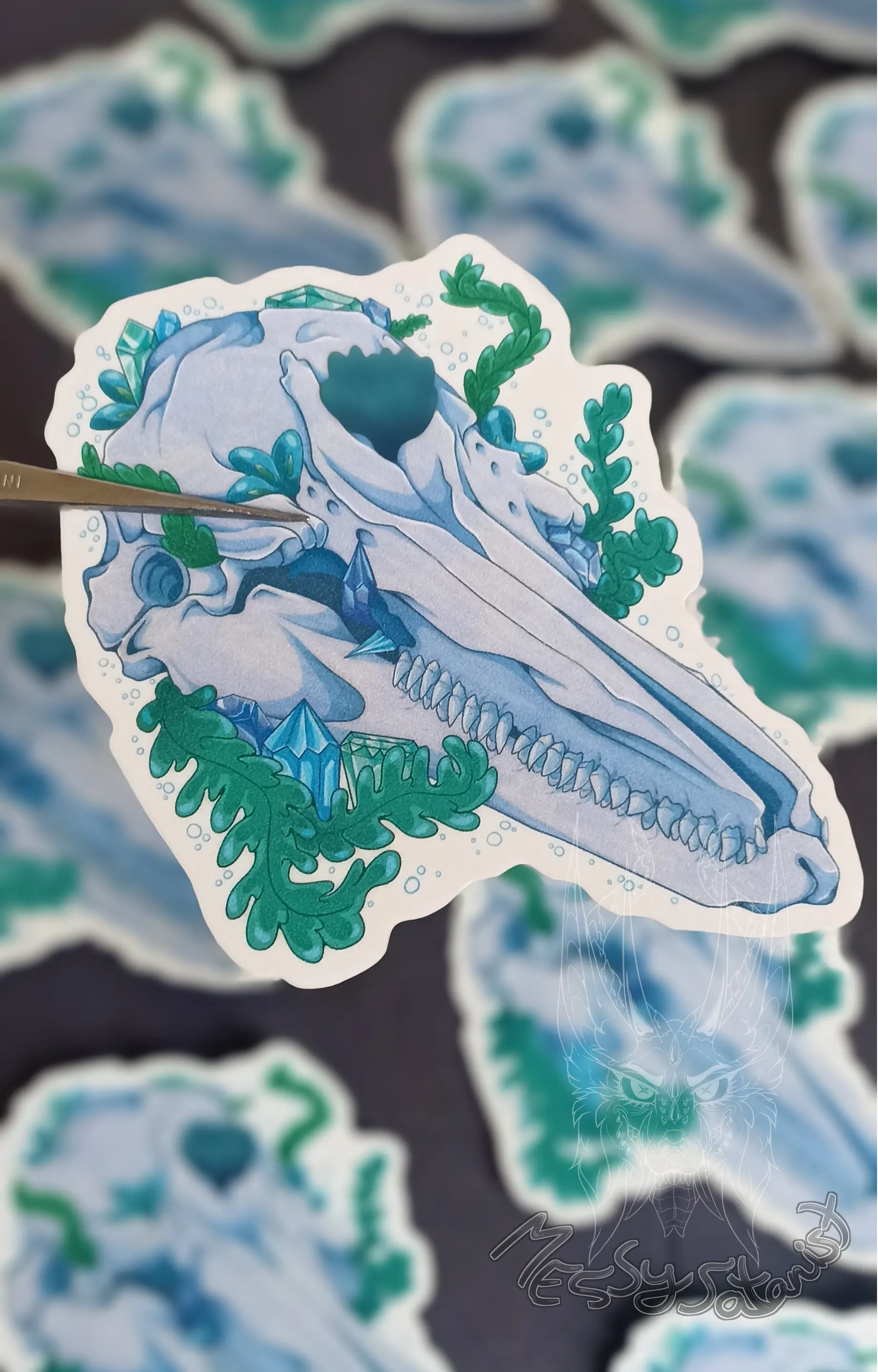 Craneo Delfin Chico Sticker
