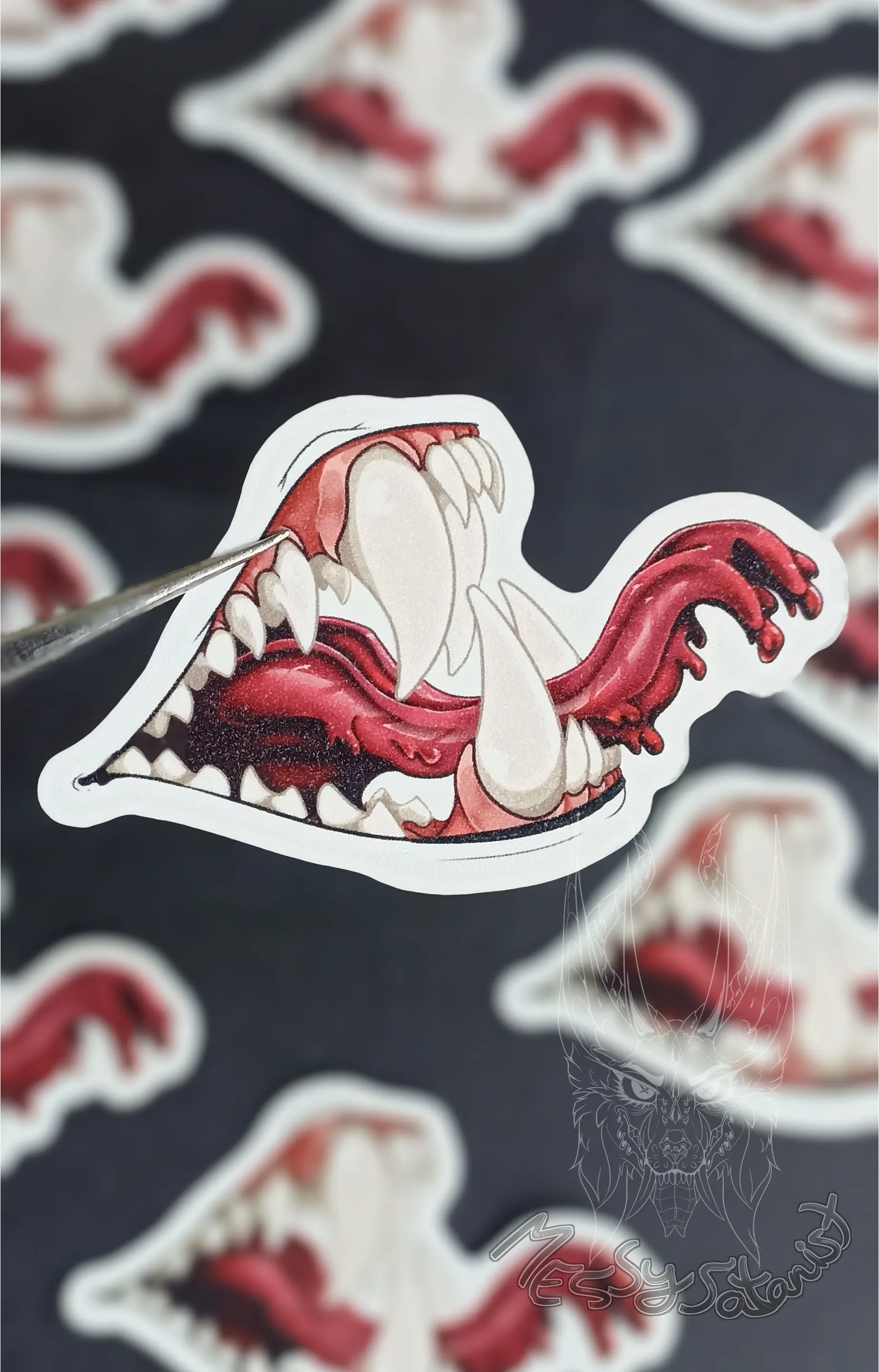 [20000000199] Maw Lengua Roja Perfil Sticker